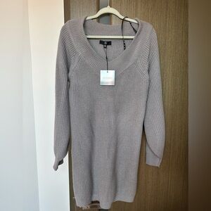 Missguided V Neck Off the Shoulder Sweater Dress